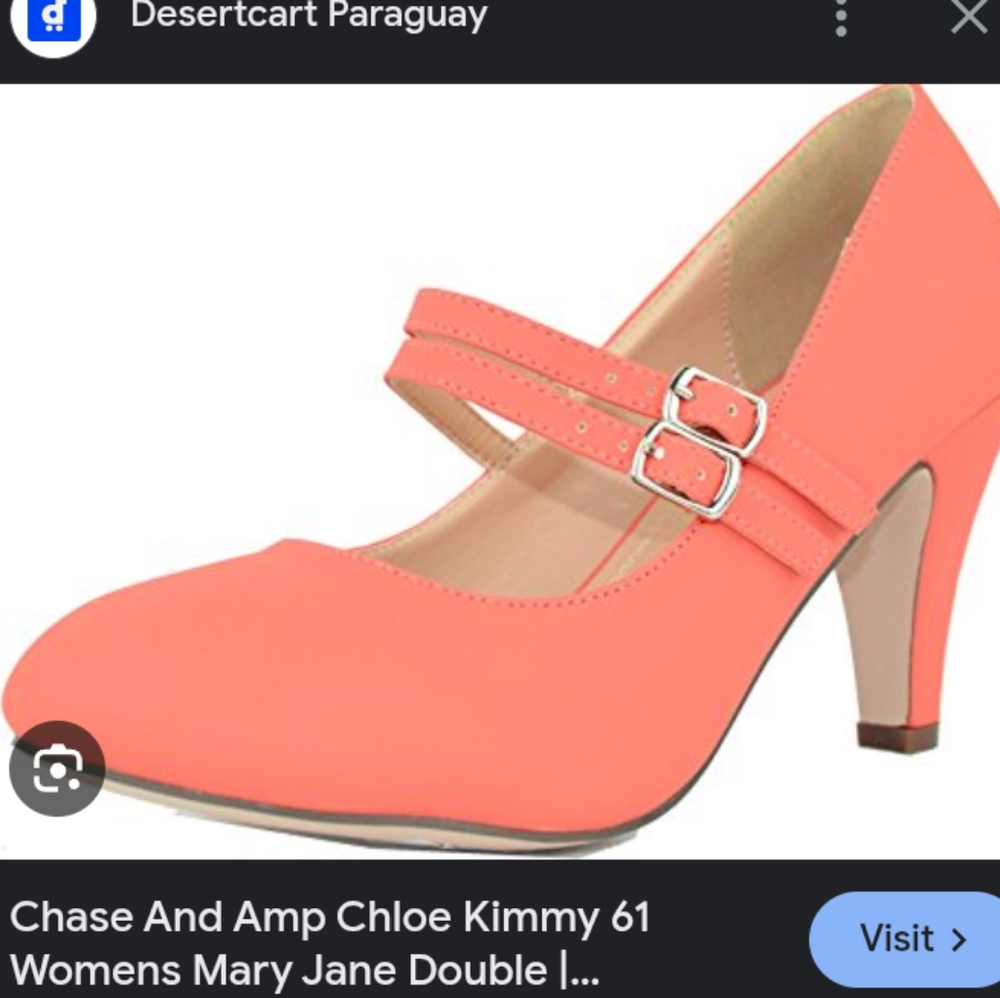 Chase +Chloe Kimmy-61 Women's Mary Jane Double Strap Buckle Pump.size6.Like New.